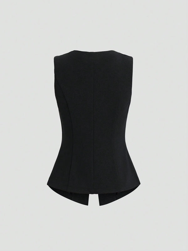 Blazer sans manches basique style français