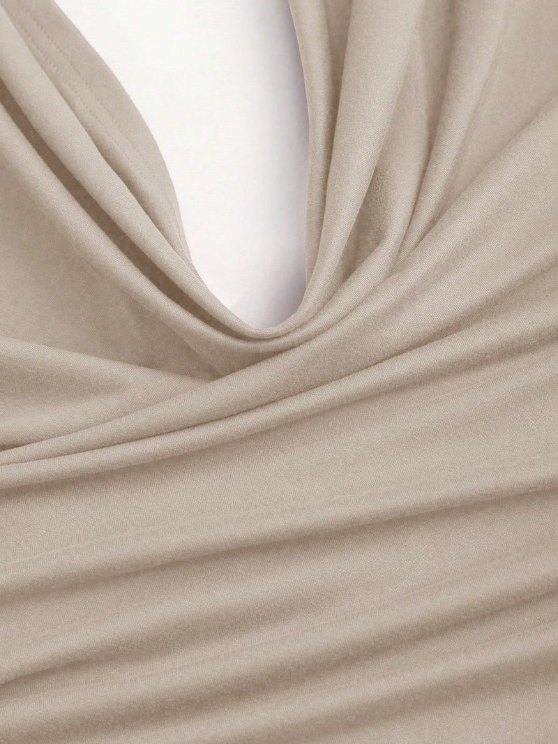 Ensemble top dos nu & jupe fendue longue