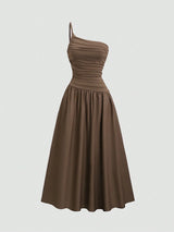 Robe longue asymétrique à une épaule