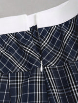 Ensemble Y2K top à col polo et jupe à carreaux