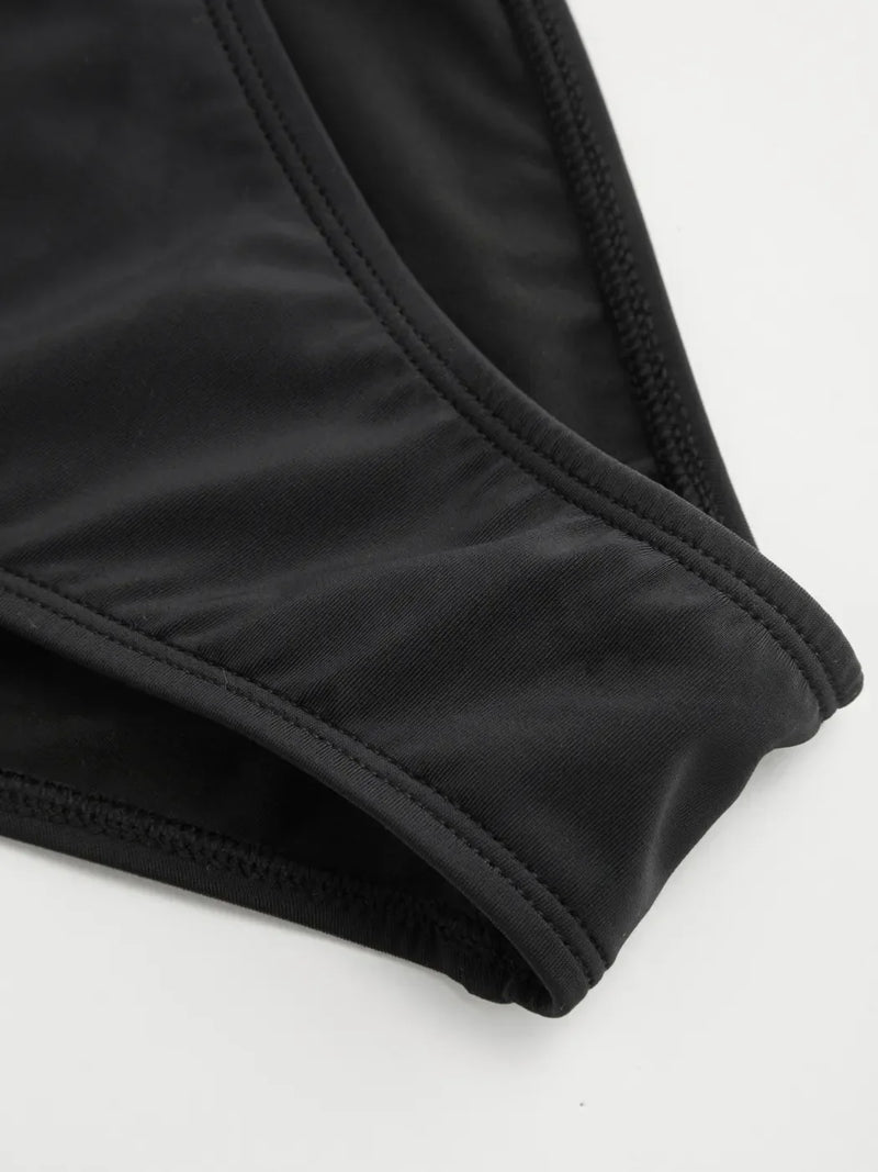 Maillot de bain une pièce asymétrique ruché à col original