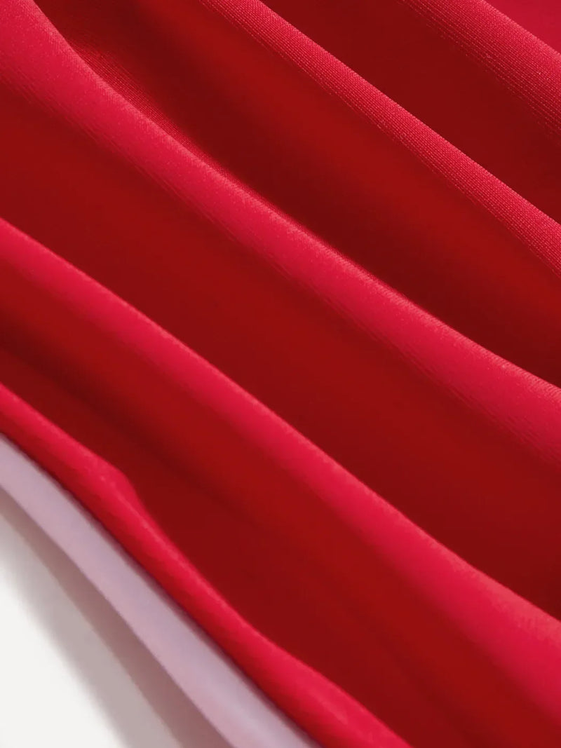 Ensemble bikini triangle col montant uni avec détail anneau