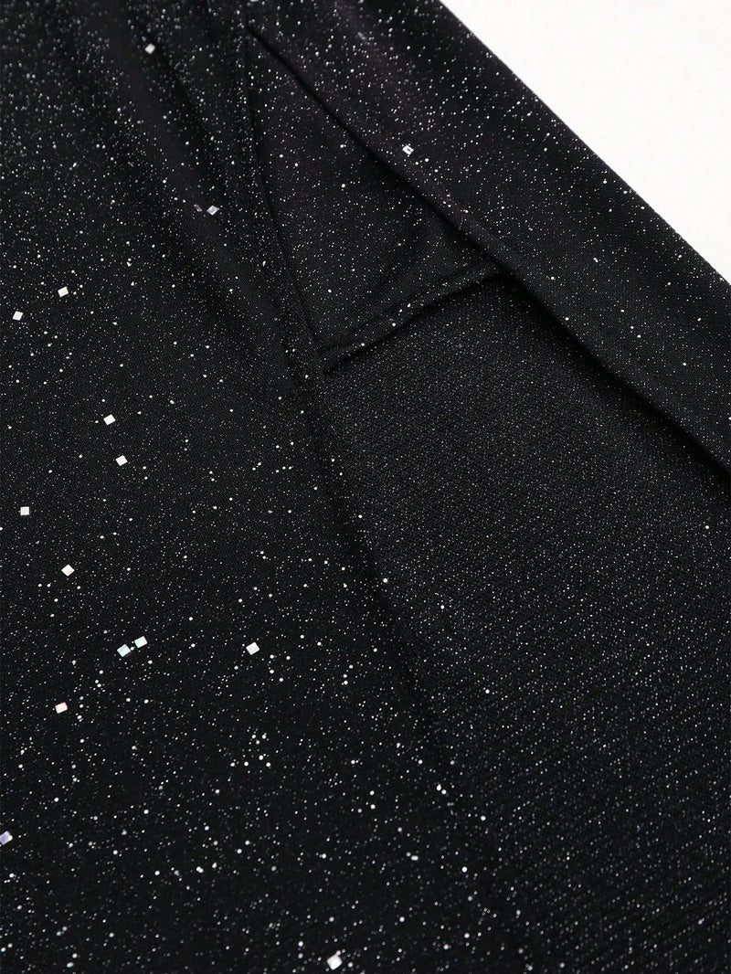 Ensemble top décolleté et jupe fendue