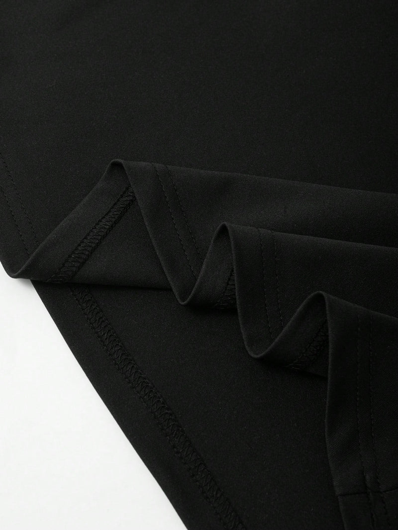 Robe trapèze à col montant sans manches