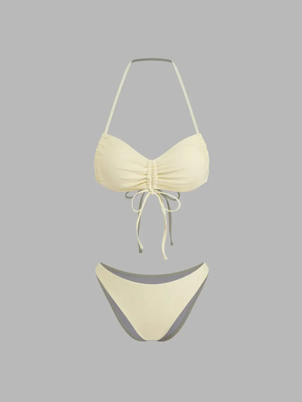 Ensemble bikini noué à cordon avec bretelles