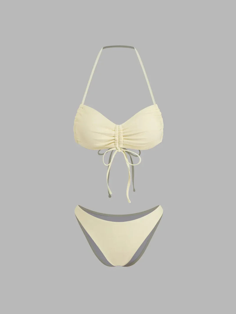 Ensemble bikini noué à cordon avec bretelles