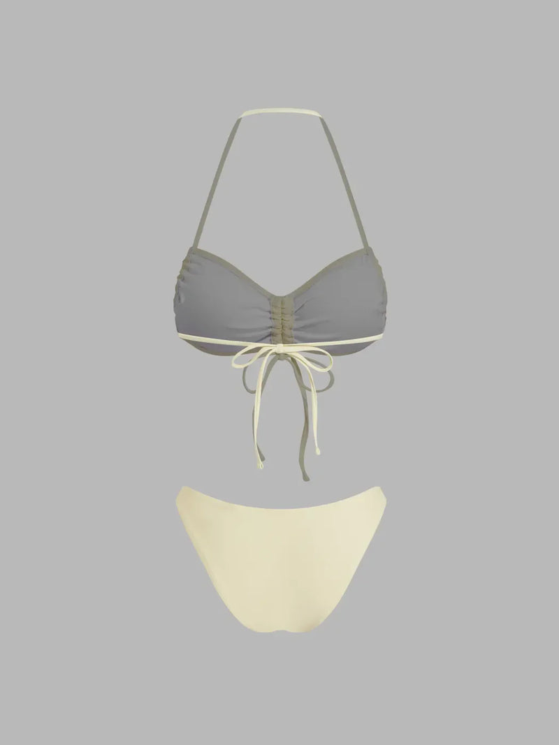 Ensemble bikini noué à cordon avec bretelles