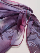 Ensemble bikini papillon avec col V anneau décoratif et sarong assorti