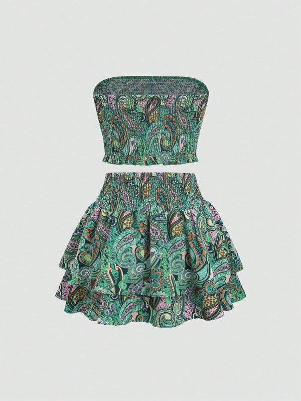 Ensemble Y2K deux pièces imprimé