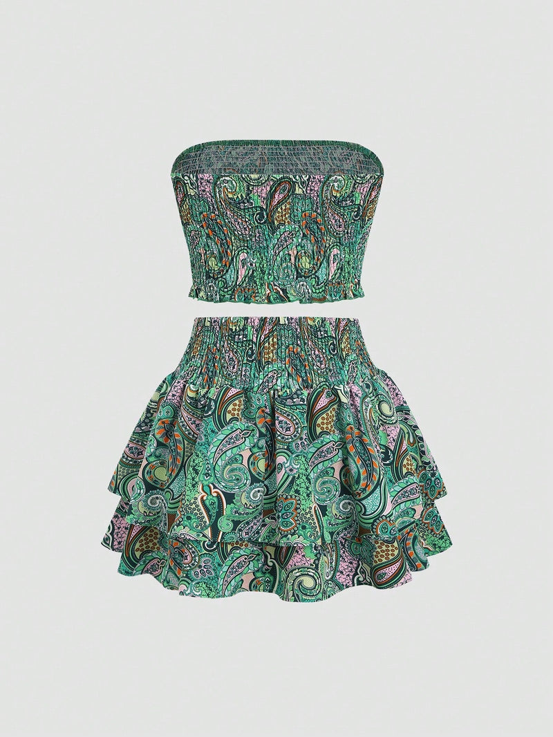 Ensemble Y2K deux pièces imprimé