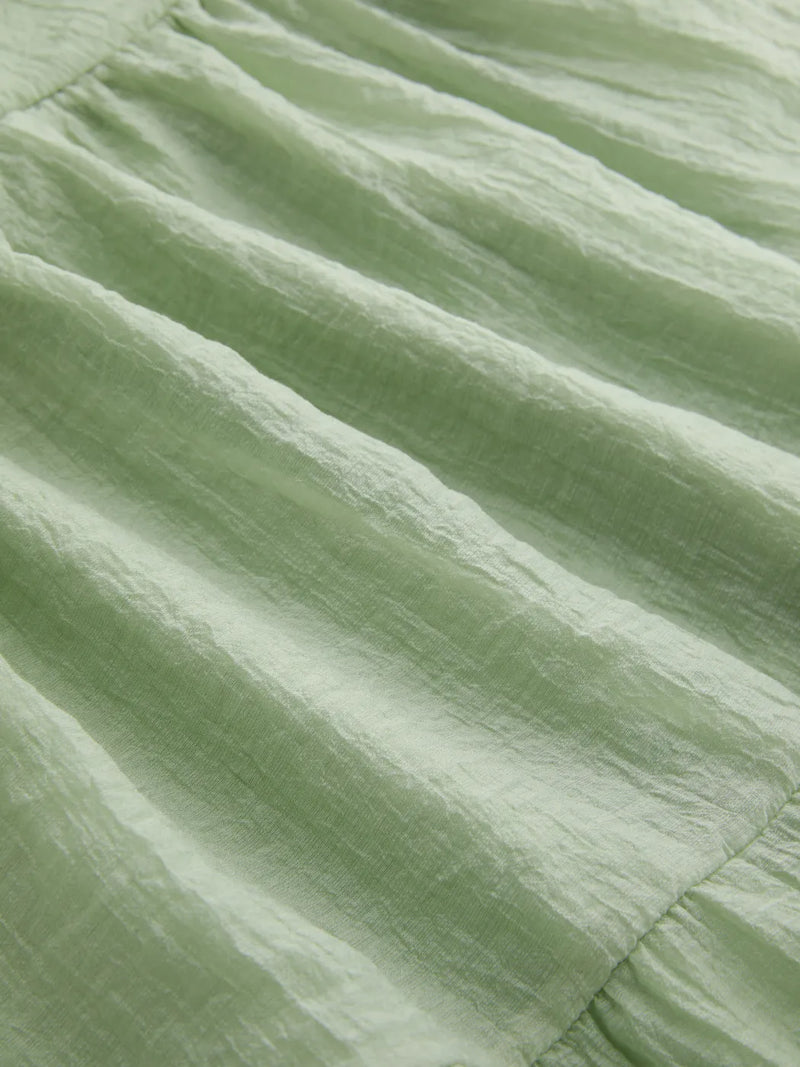 Robe Courte Dos Nu Découpée à Col V et Plissée