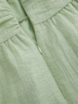 Robe Courte Dos Nu Découpée à Col V et Plissée