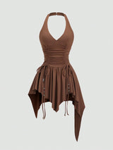 Robe courte asymétrique femme style punk vintage