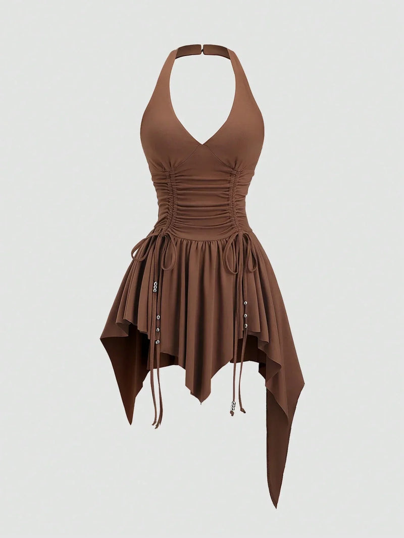 Robe courte asymétrique femme style punk vintage