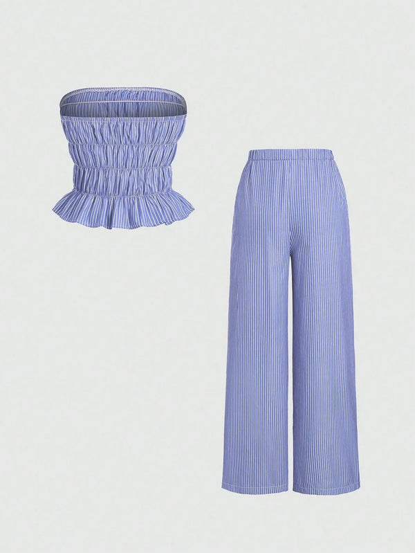 Ensemble décontracté bleu azur