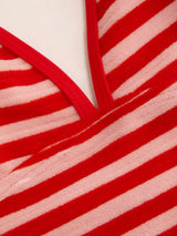 Ensemble tankini rayé femme à col V noué avec bretelles réglables