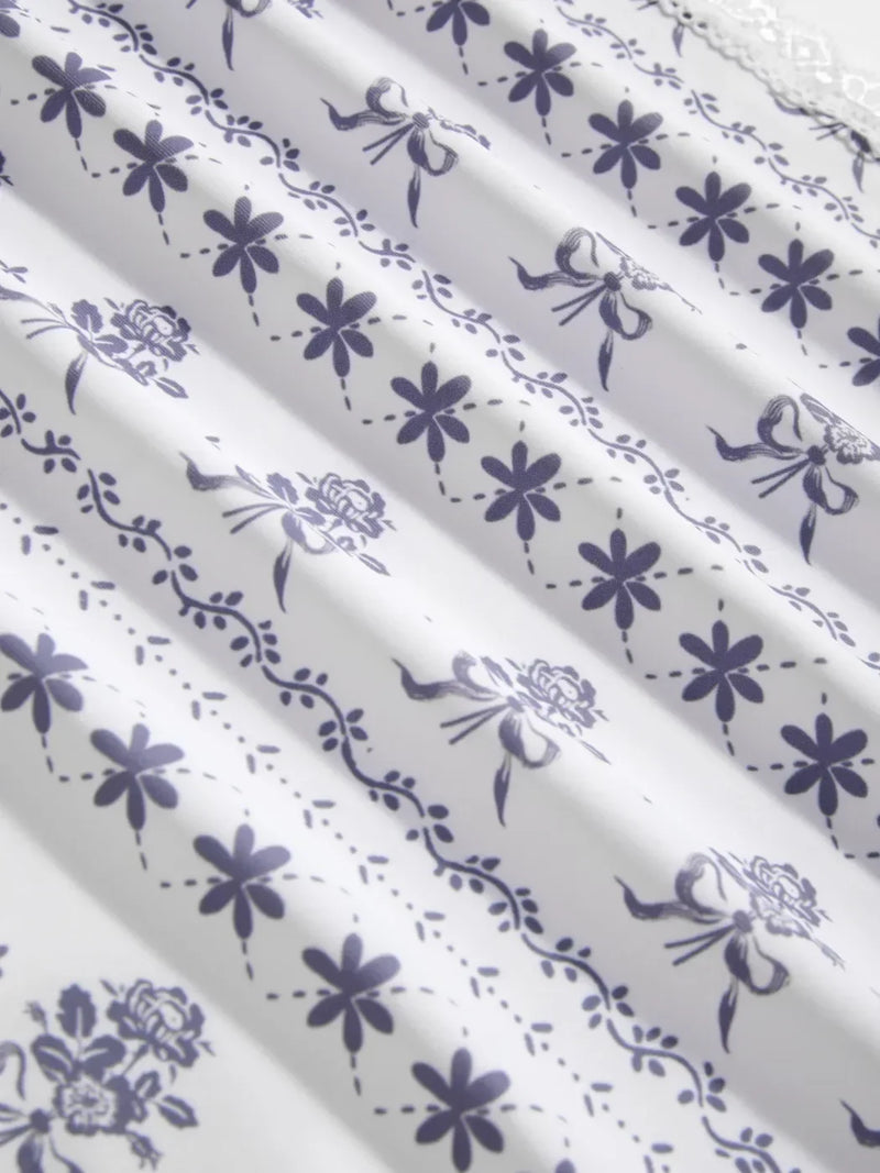 Ensemble bikini triangle col halter à bordures contrastées en dentelle florale