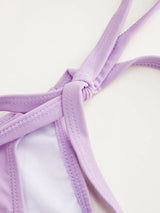 Ensemble bikini floral col V noué avec sarong assorti