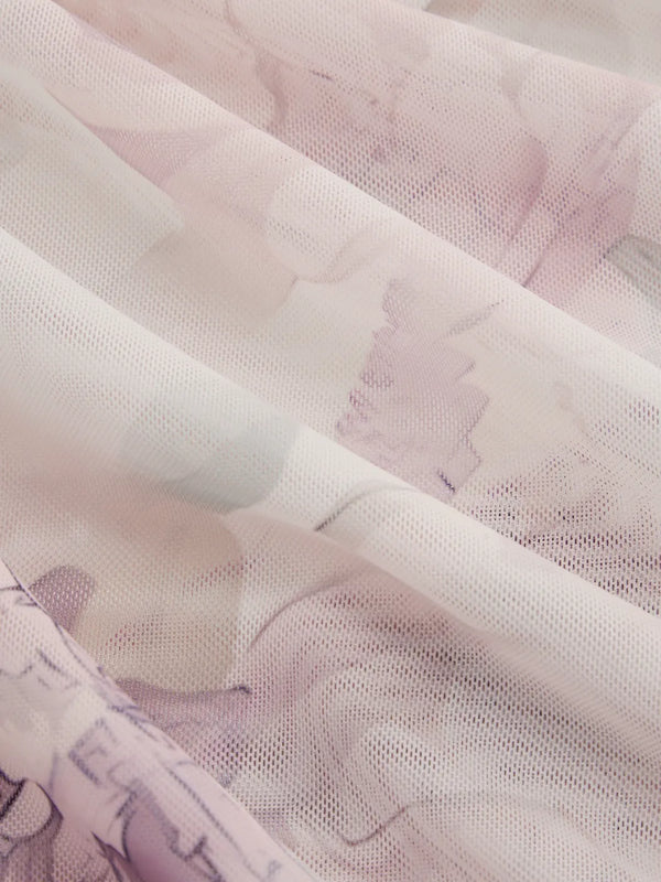 Ensemble bikini floral col V noué avec sarong assorti