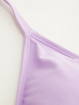 Ensemble bikini floral col V noué avec sarong assorti