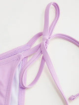 Ensemble bikini triangle noué col halter avec sarong floral assorti