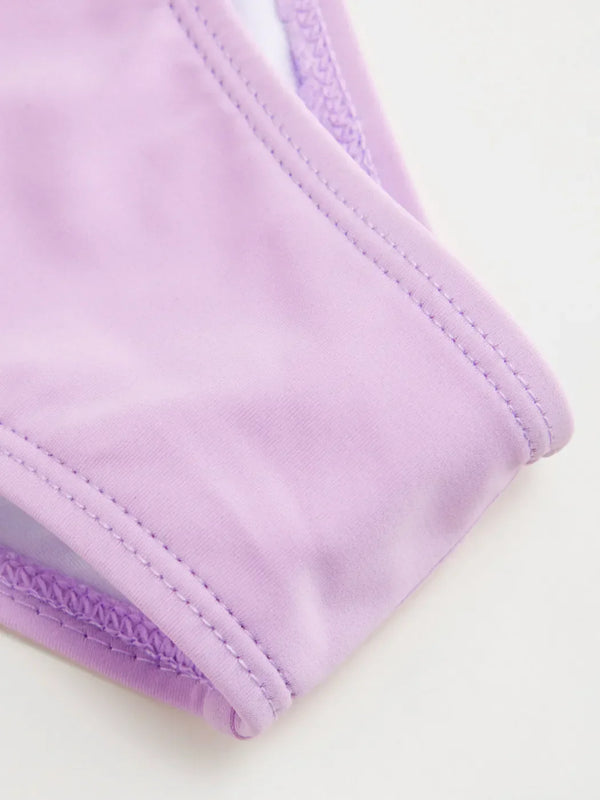 Ensemble bikini triangle noué col halter avec sarong floral assorti