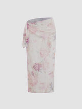 Ensemble bikini triangle noué col halter avec sarong floral assorti