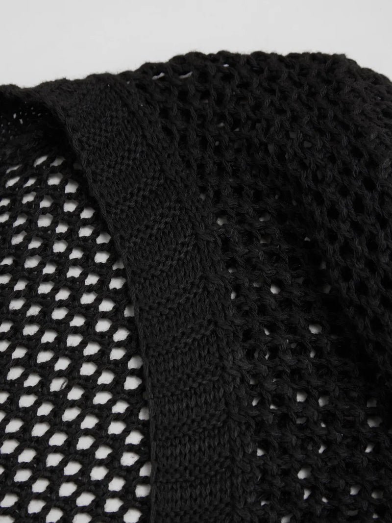 Ensemble transparent à col V avec découpes et coupe oversize