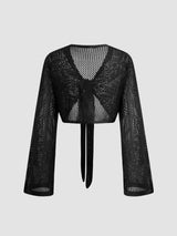 Ensemble transparent à col V avec découpes et coupe oversize