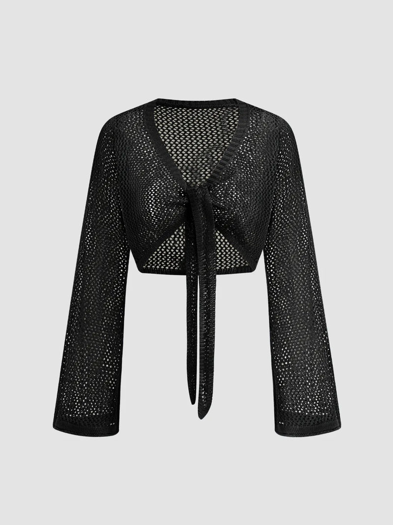 Ensemble transparent à col V avec découpes et coupe oversize