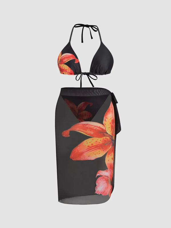 Ensemble bikini fleuri