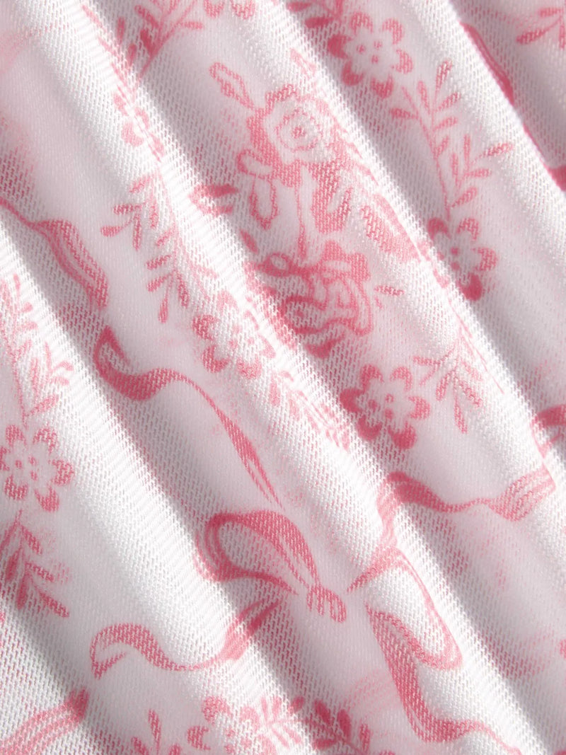 Ensemble bikini col V à nouer avec fleurs et sarong en dentelle assorti