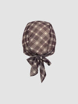 Ensemble bikini triangle à col halter vichy avec short et écharpe