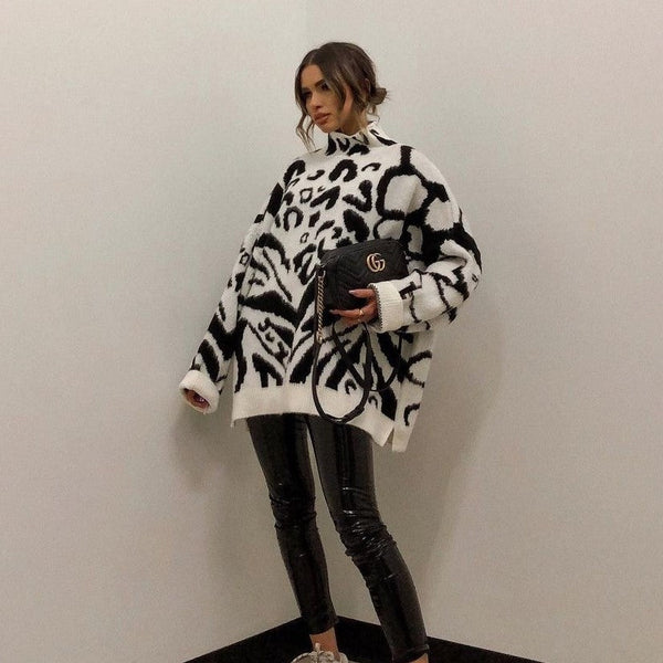 Casual irregular pattern sweater