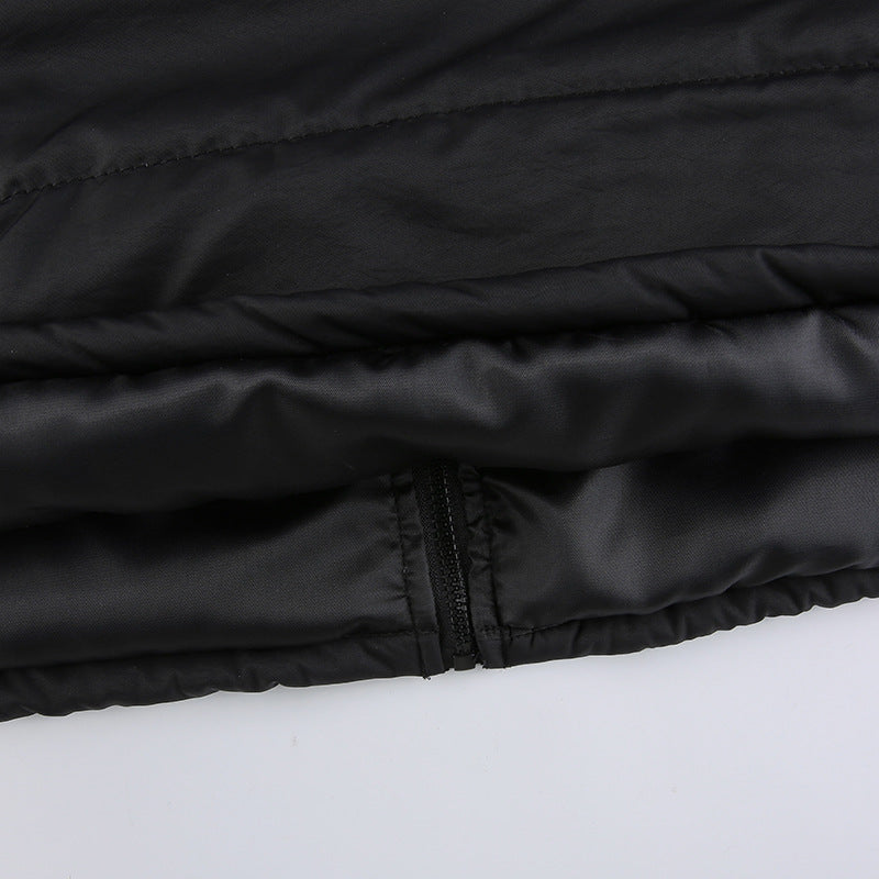Black Short Loose Warm Padded Jacket