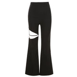 High Waist Sexy Hollow Casual Flared Pants