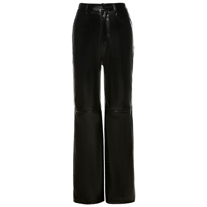 Wide Leg Leather Pants