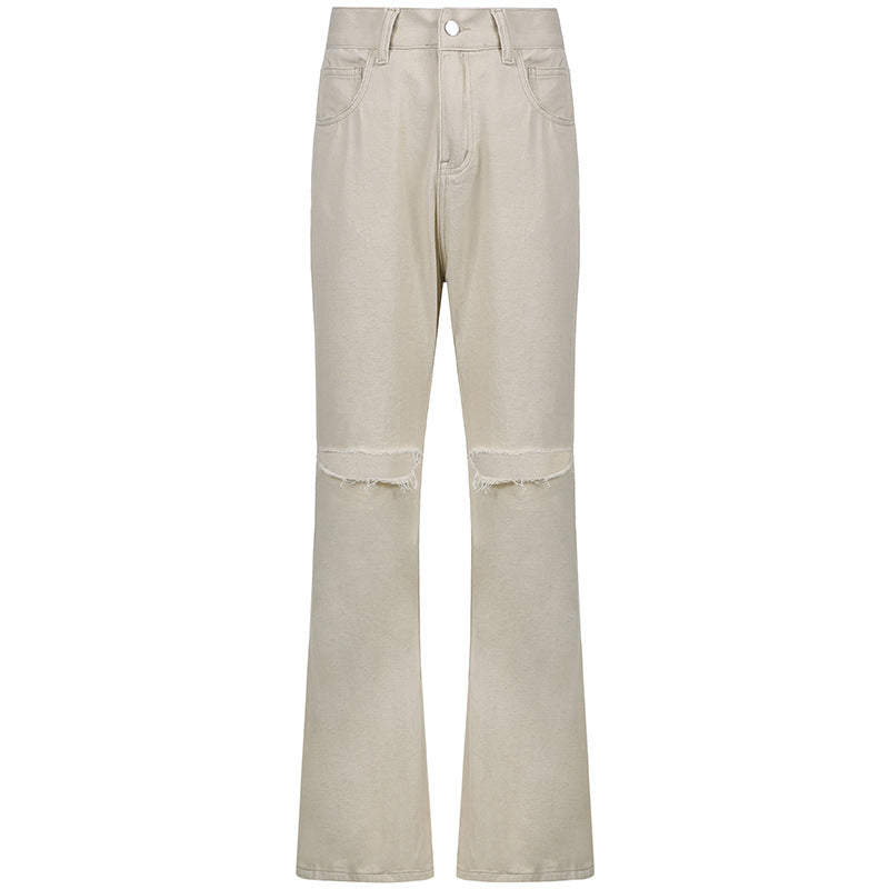 Casual Denim Flared Pants