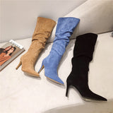 Pointed over the knee high heels