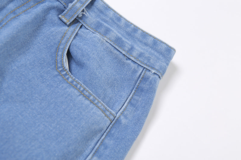 High Waist Ripped Casual Jeans