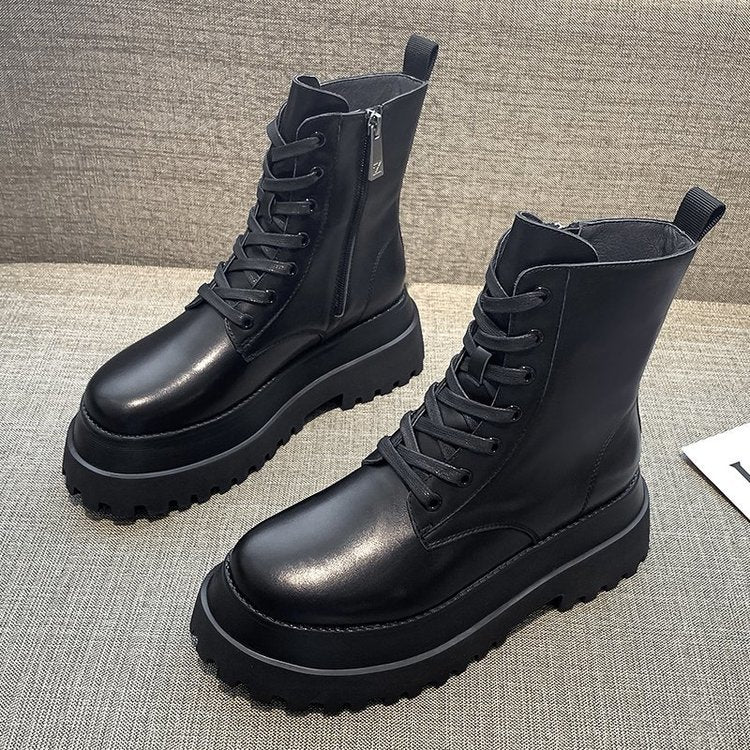 platform black short boots