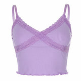Navel lace pit strip dense side camisole