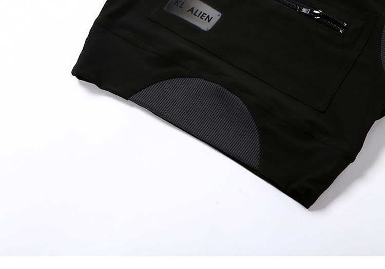 Printed stitching contrast sports vest