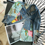 denim jacket cartoon print jacket