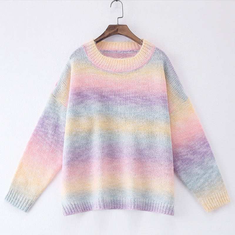 Small Loose Round Neck Pullover Sweater