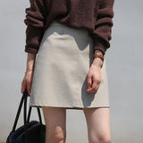 Frosted PU Leather Short Skirt