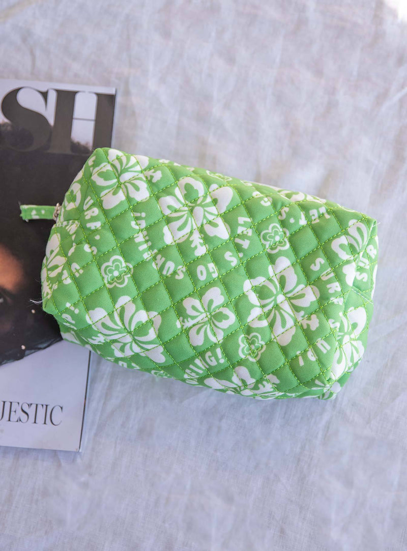 Hibiscus Make Up Bag Green