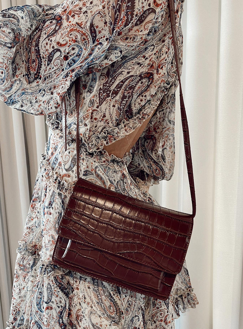 Valentine Croc Bag Brown