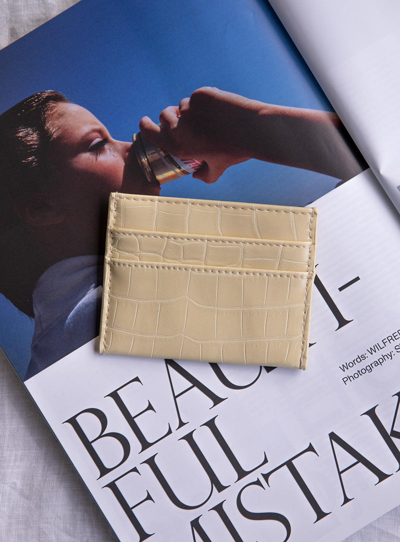 Recycled PU Dixie Card Holder Cream