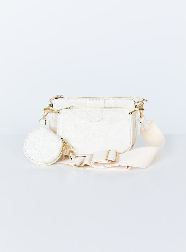 Harvey Croc Multi Pocket Bag White